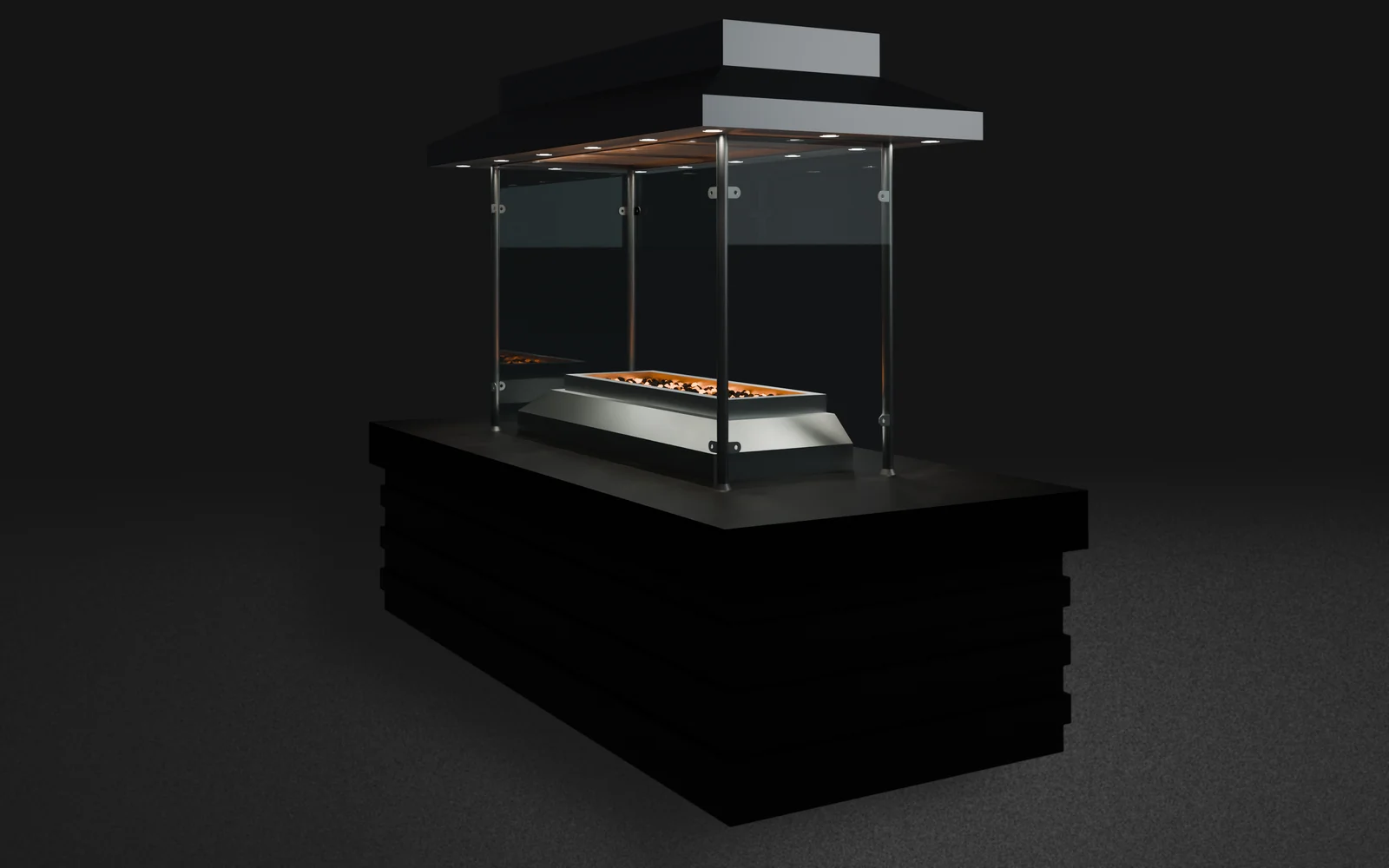 The Ocakbaşı als 3D-Rendering mit LED-Haube und Sicherheitsglas