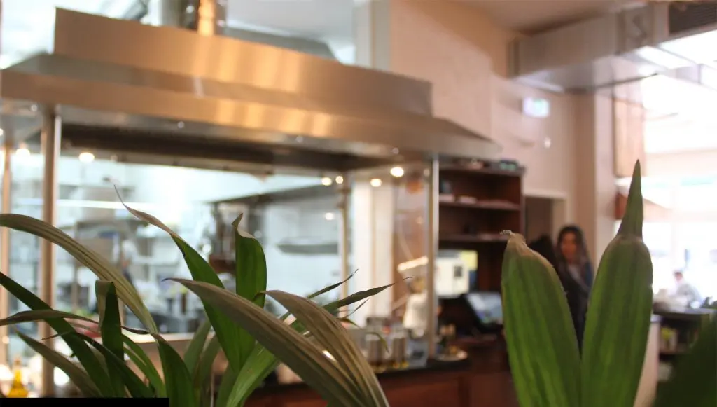 Ocakbaşı mit Edelstahlhaube im Restaurant